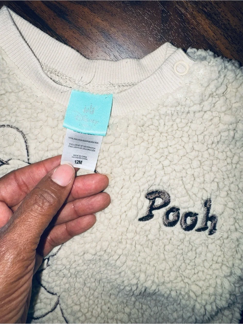 Disney Winnie the Pooh Sherpa Fleece Pullover with shoes.